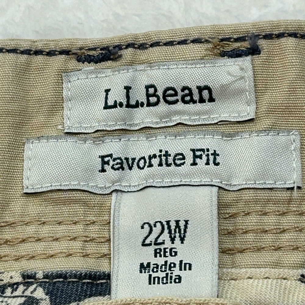 NEW L.L. Bean Quality Women's Tan Straight Leg Cargo Pants Size 24W - Picture 2 of 11